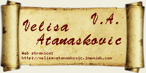 Veliša Atanasković vizit kartica